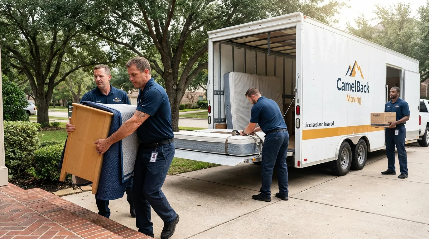 Crew loading residential truck for cross-state move from Rye, NY